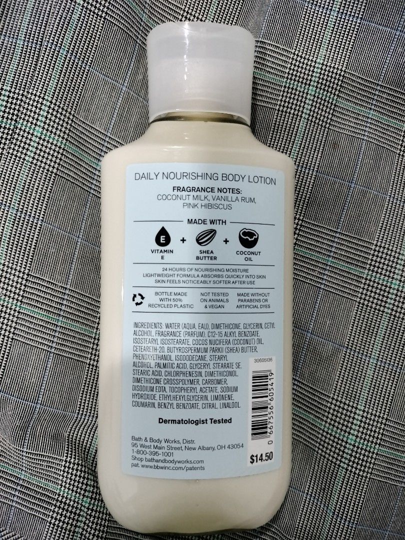BBW Fresh Coconut Colada Body Lotion Beauty Personal Care Bath