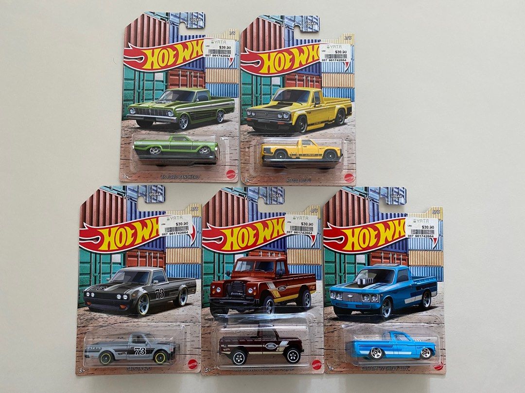 Hot wheels pickup trucks series Ford Mazda Datsun Land Rover Chevy hotwheels 興趣及遊戲 玩具 遊戲類