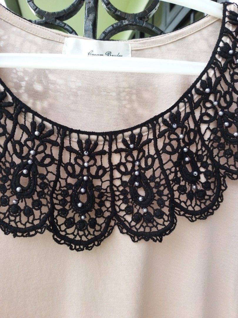 Cream Brulee Crochet Nude Pink Top Women S Fashion Tops Blouses On Carousell