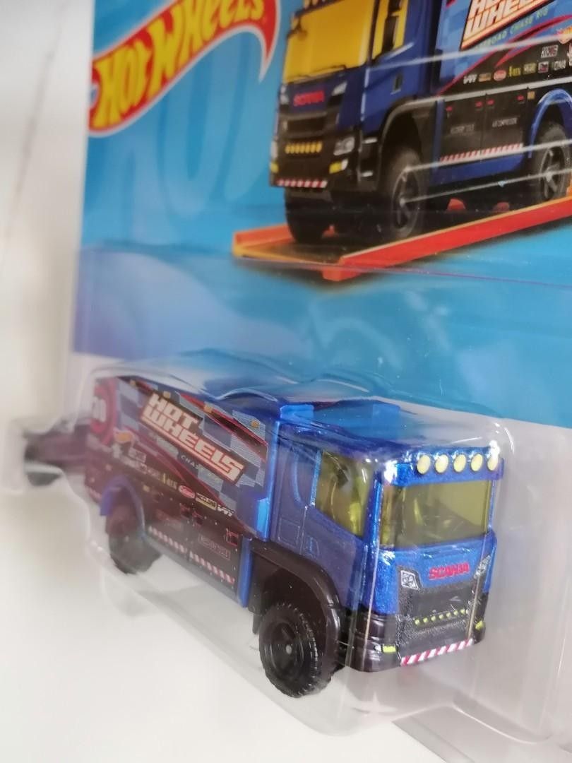 Hot Wheels 2021 Track Star Haulers Scania Rally Truck Blue Hobbies Toys Toys Games On