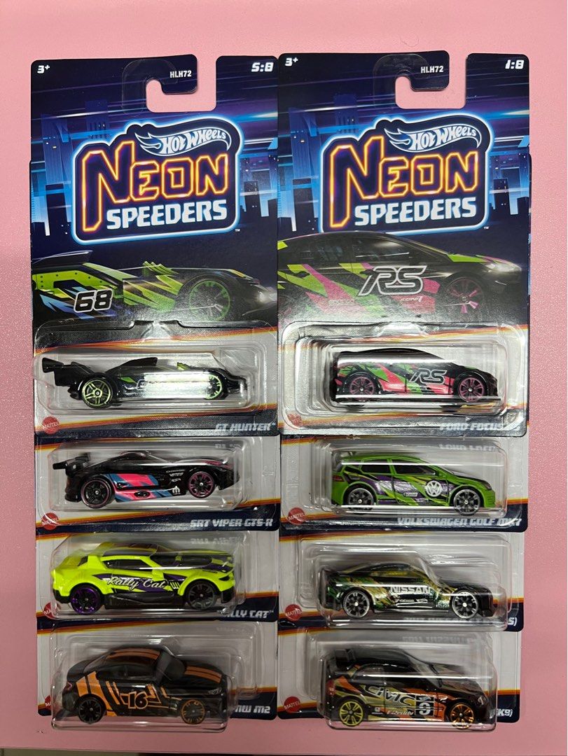日版 Hot Wheels Hotwheels 2023 NEON SPEEDERS FORD FOCUS RS VOLKSWAGEN GOLF MK7 NISSAN GT R R35