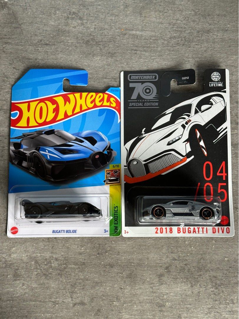 Hot Wheels Bugatti Bolide Matchbox 70 Years Special Edition Bugatti Divo Hobbies Toys Toys
