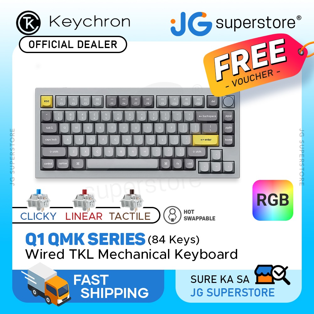 Keychron Q Qmk Keys Compact Wired Tenkeyless Mechanical Keyboard With Hot Swappable Switches
