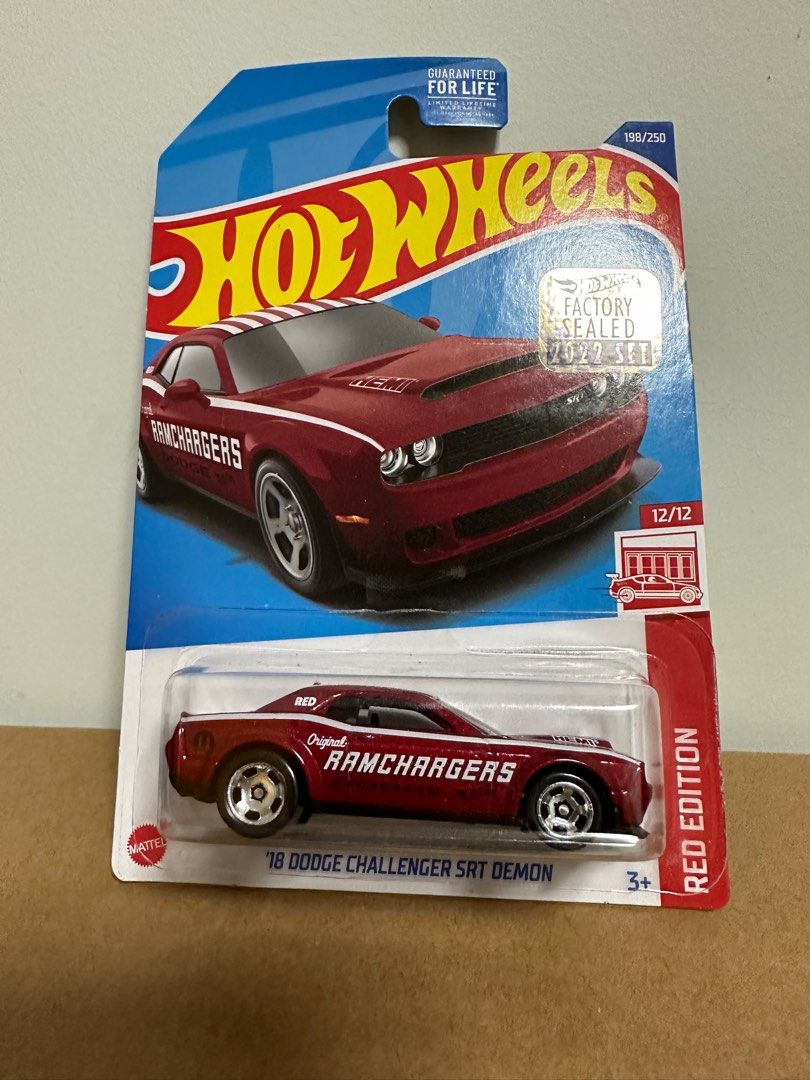 Hot Wheels Red Edition Camaro Dodge Challenger SRT Demon 興趣及遊戲 玩具 遊戲類 Carousell