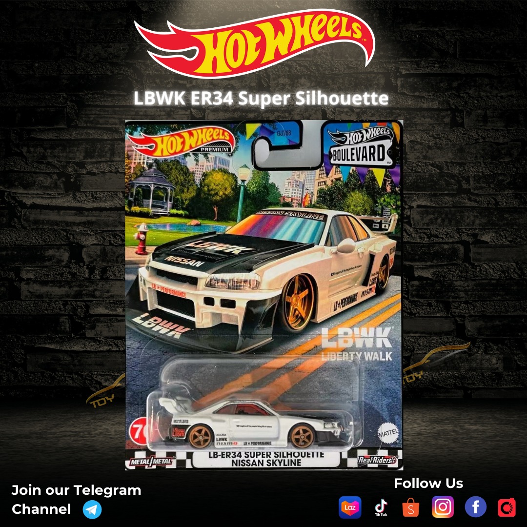 Hot Wheels LBWK ER34 Super Silhouette Nissan Skyline White Hobbies Toys Toys Games On