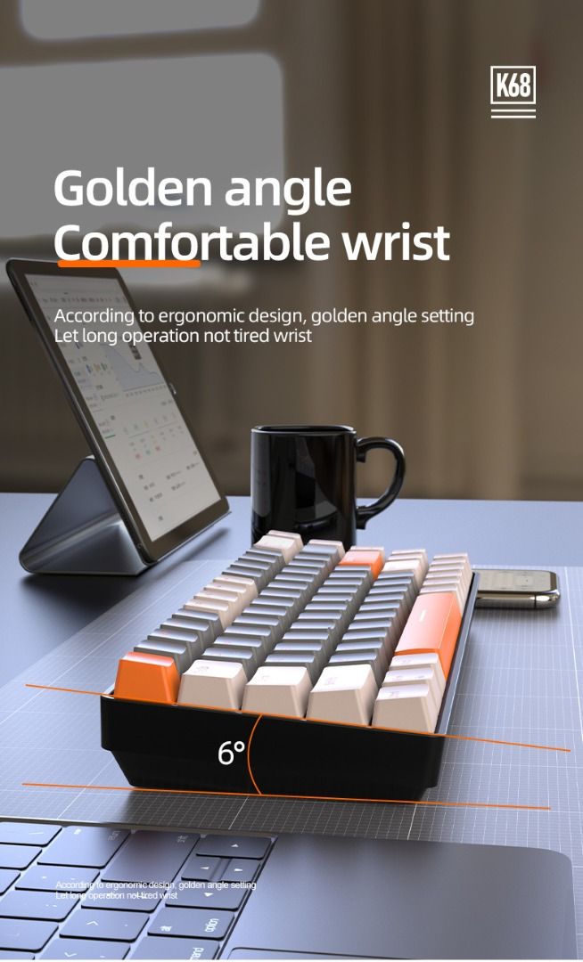 Freewolf K Bluetooth Dual Mode Mechanical Keyboard G Wireless Hot Swappable Computers