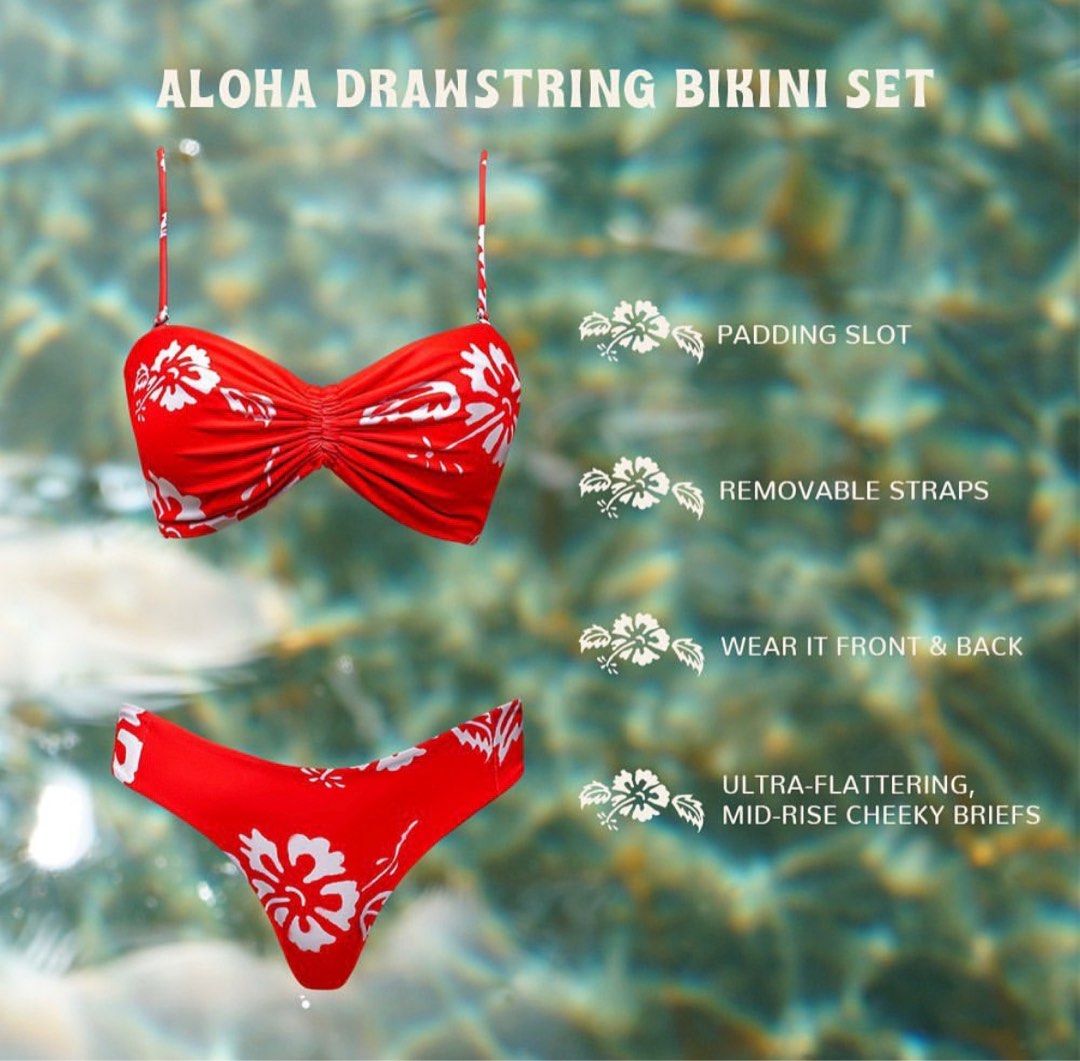 Haikini Aloha Sweetheart Bikini Top Women S Fashion Swimwear Bikinis