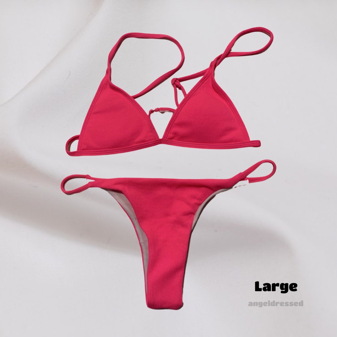 Shein Bright Pink Bikini Women S Fashion Swimwear Bikinis