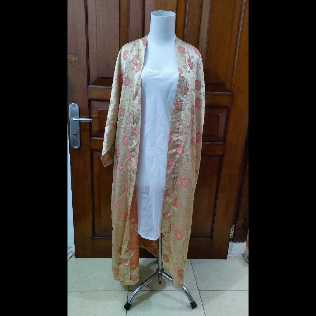 Lingerie Set Kimono Model Jepang Gold Home Dress Fesyen Wanita Pakaian Wanita Gaun Rok Di