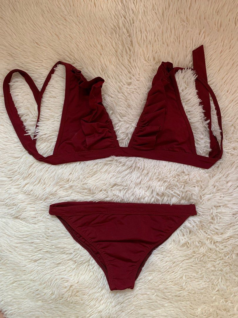 Red Two Piece Bikini Women S Fashion Swimwear Bikinis Swimsuits On Carousell