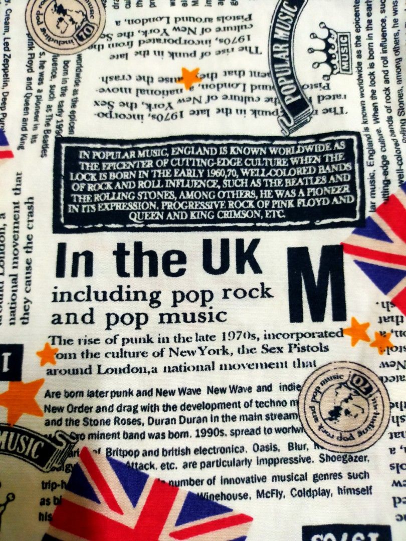 Rare Kemeja Full Print Sex Pistols The Beatles Rolling Stone Etc Men S Fashion Tops Sets