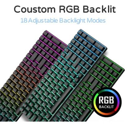 Royal Kludge Rk Rk Hot Swappable Bt Wireless Rgb Mechanical Gaming Keyboard Keys