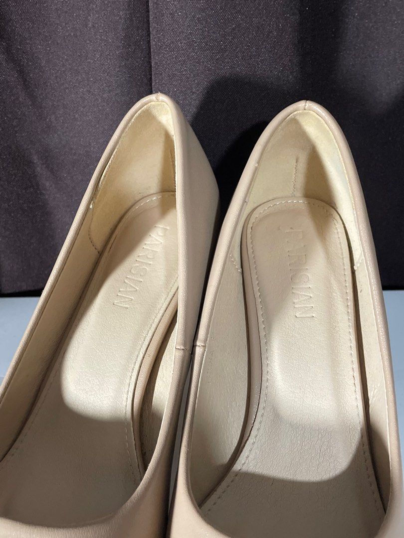 Parisian Nude Tiana Point Toe Leather Heels Women S Fashion Footwear
