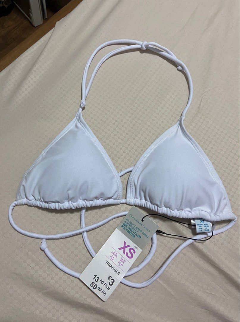 Primark White Triangle Bikini Top Women S Fashion Swimwear Bikinis