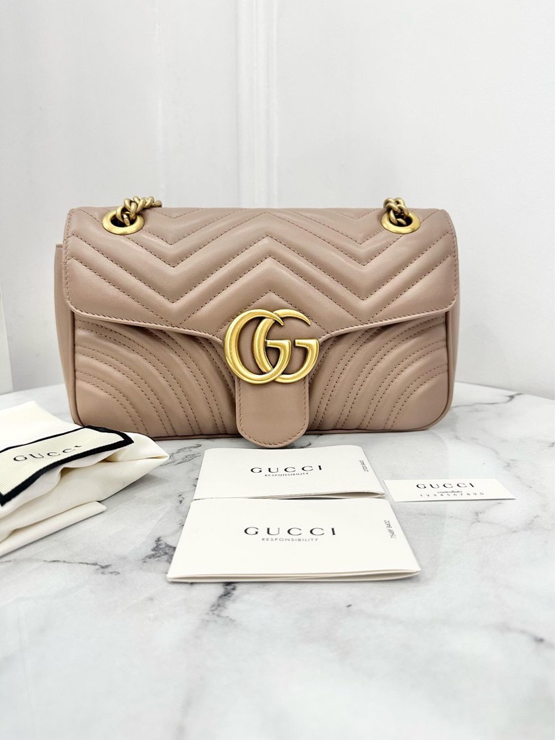Gucci Marmont Small Nude Barang Mewah Tas Dompet Di Carousell