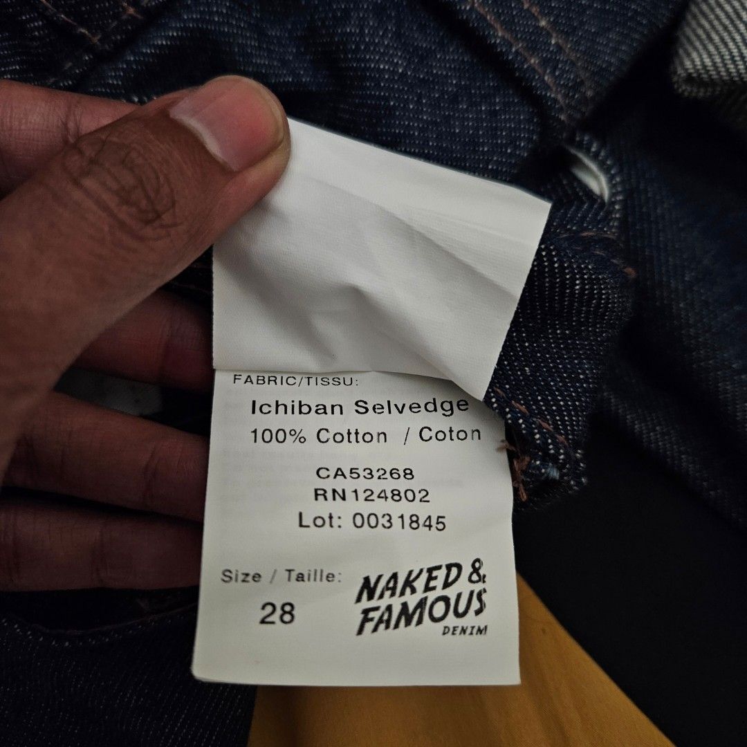 Naked Famous X Massdrop Ichiba Selvedge Fesyen Pria Pakaian Bawahan