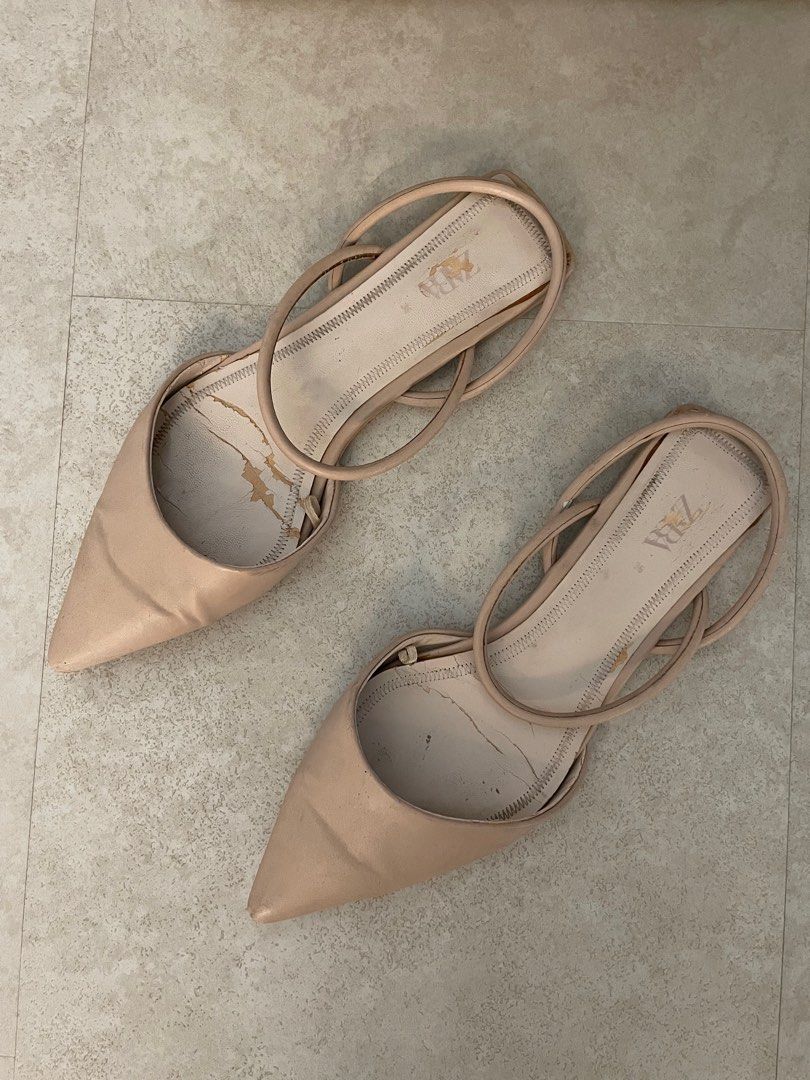 Zara Nude Flats Women S Fashion Footwear Flats On Carousell