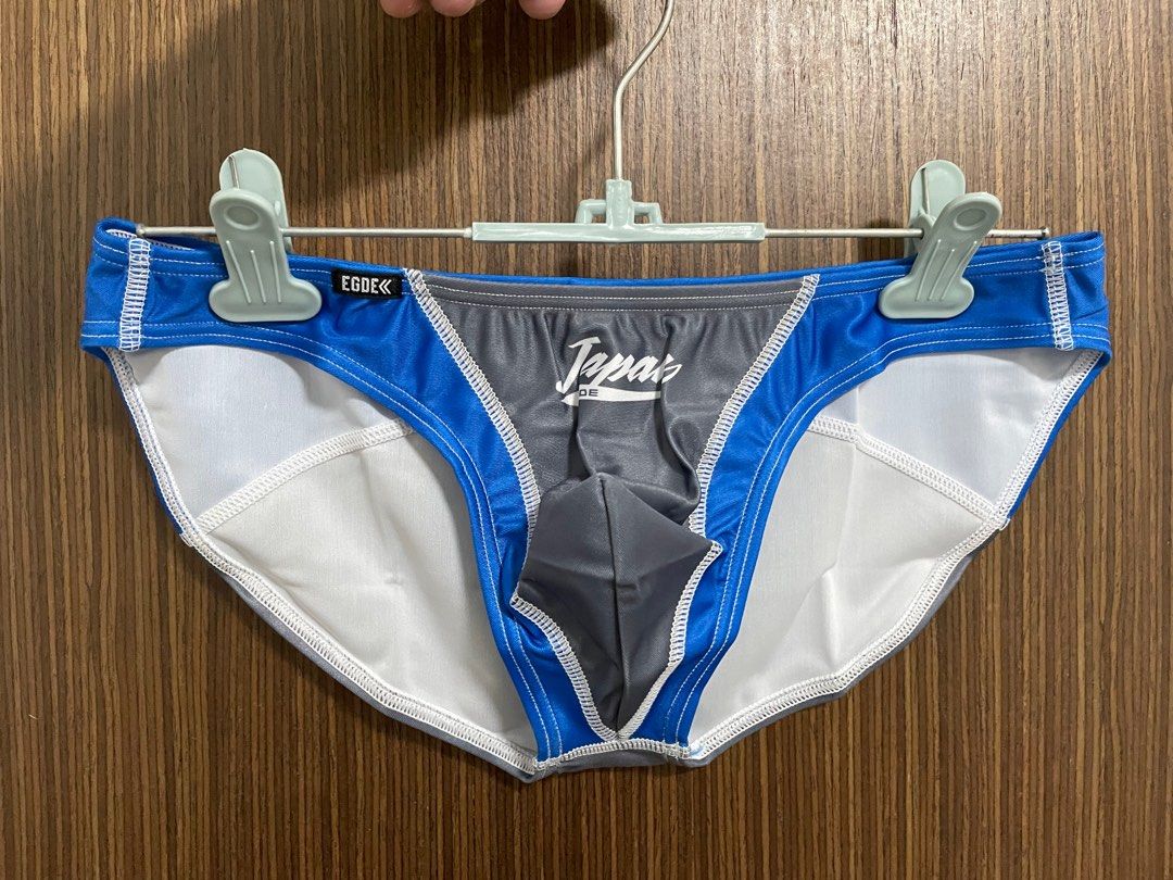 Egde Japan Super Low Rise Bikini Blue X Gray Men S Fashion Bottoms New Underwear On Carousell