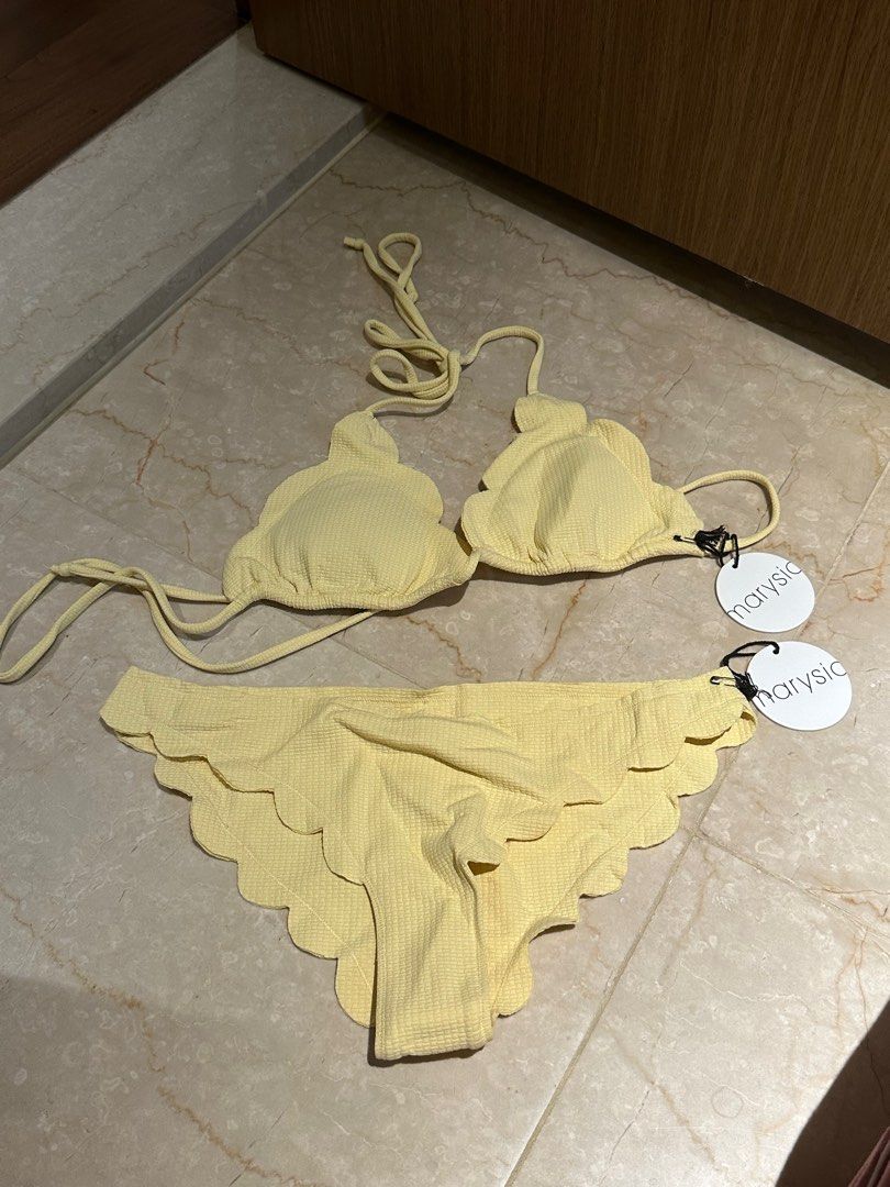 Marysia Broadway Scalloped Seersucker Bikini Top Bottom Women S