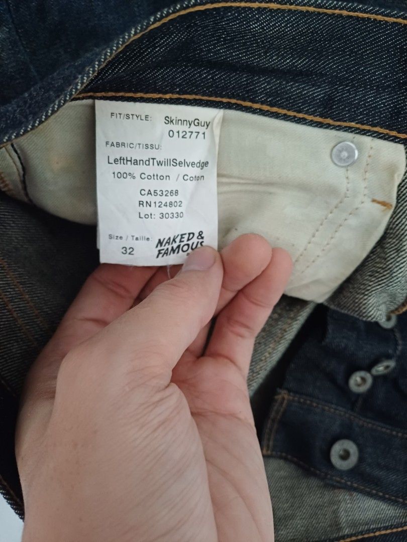 Naked And Famous Skinny Guy Left Hand Twill Selvedge Denim Sz