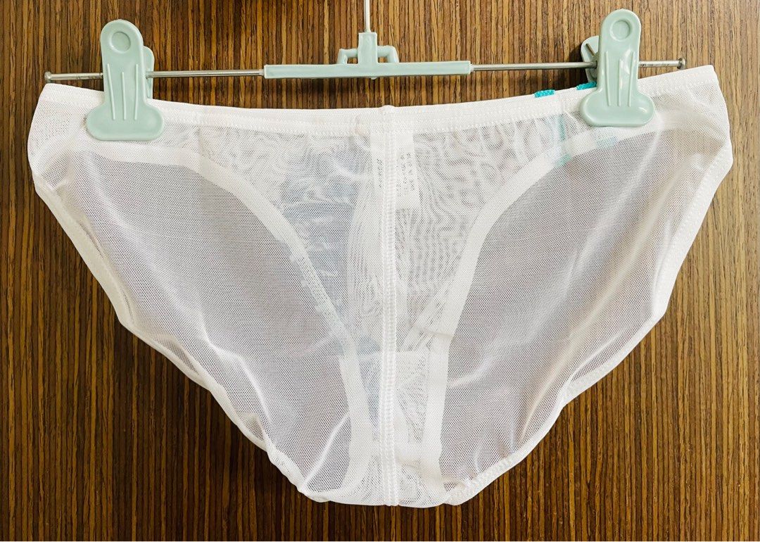 Egde Vertical Mesh Super Low Rise Bikini White Men S Fashion Bottoms New Underwear On Carousell