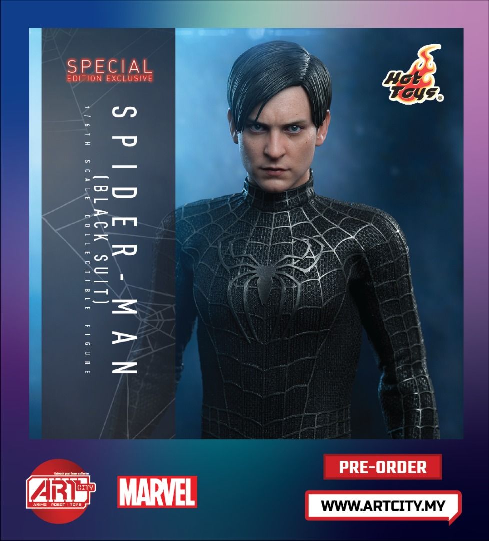 Hot Toys Spiderman Spider Man Black Suit Standard Version Special Edition Mms
