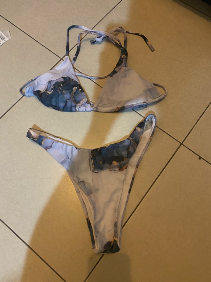 New Shein Marbled Two Piece Bikini On Carousell