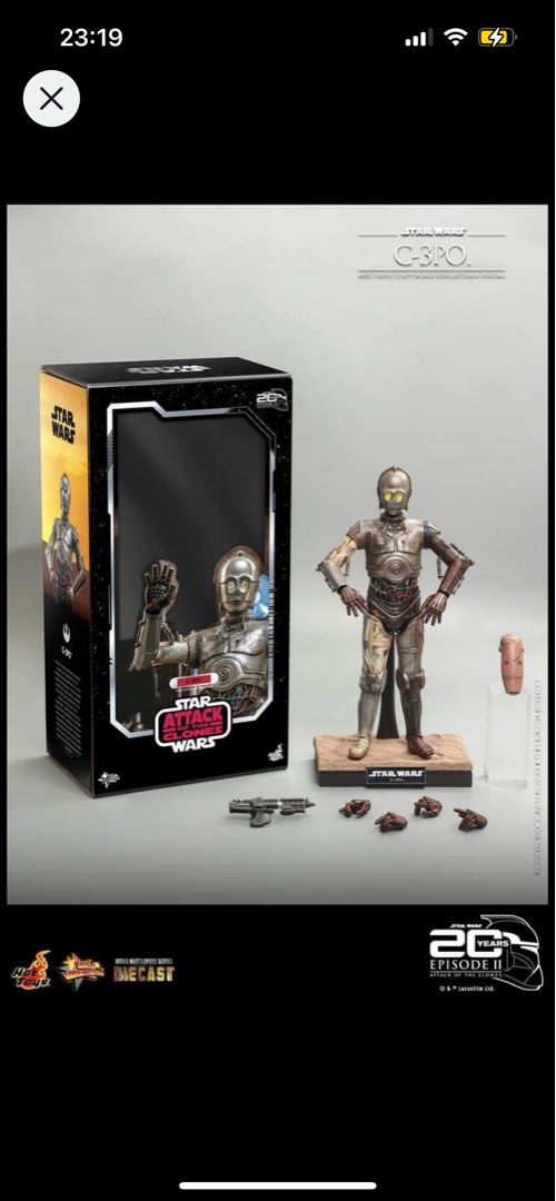 全新 mms650 c3po Hot Toys MMS650D46 Star Wars Episode II of the Clones 1 6 C 3PO R2D2