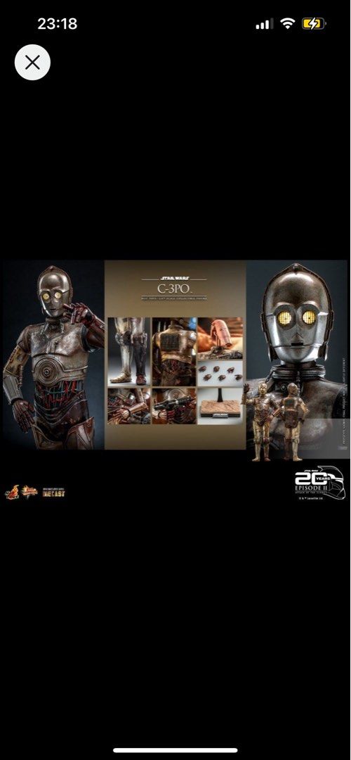 全新 mms650 c3po Hot Toys MMS650D46 Star Wars Episode II of the Clones 1 6 C 3PO R2D2