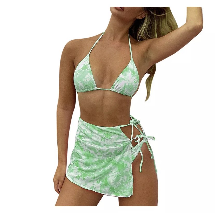 Green Marble Bikini Set Women S Fashion Swimwear Bikinis Swimsuits