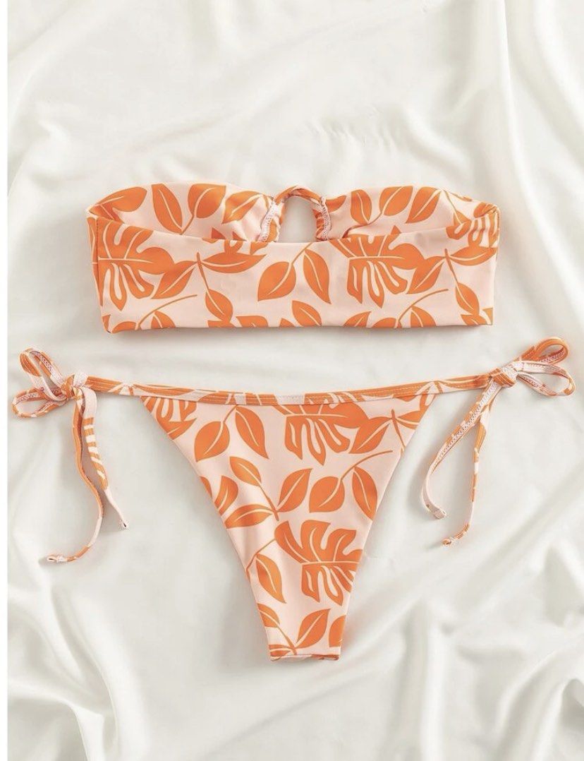 Orange Two Piece Bikini Women S Fashion Swimwear Bikinis Swimsuits On Carousell