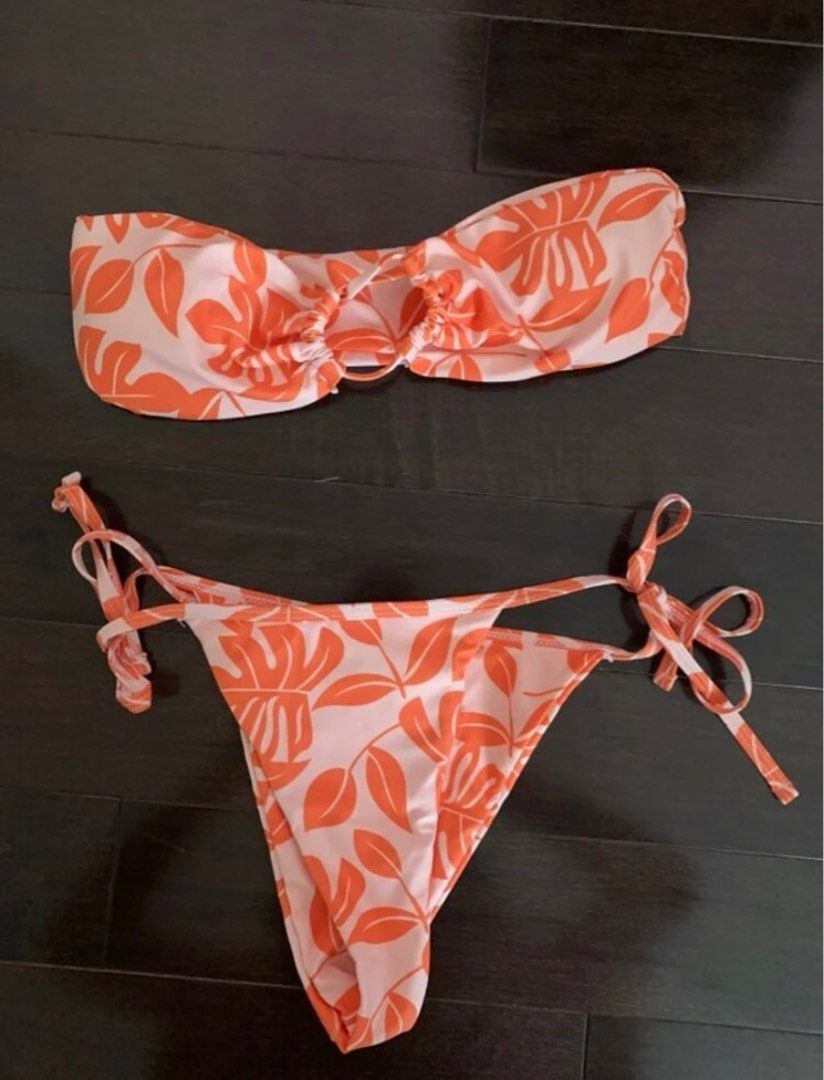 Orange Two Piece Bikini Women S Fashion Swimwear Bikinis Swimsuits On Carousell