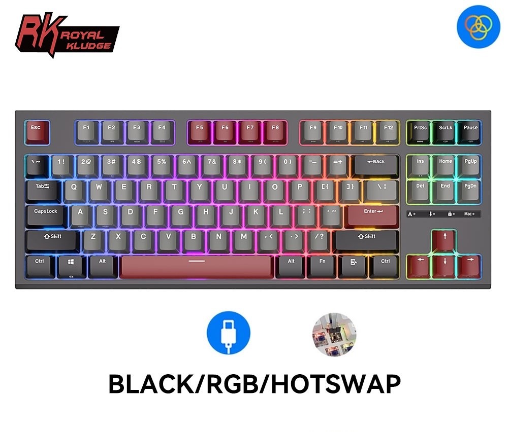 Rk R Royal Kludge Hot Swappable Rgb Keys Wired Mechanical Keyboard Computers Tech Parts