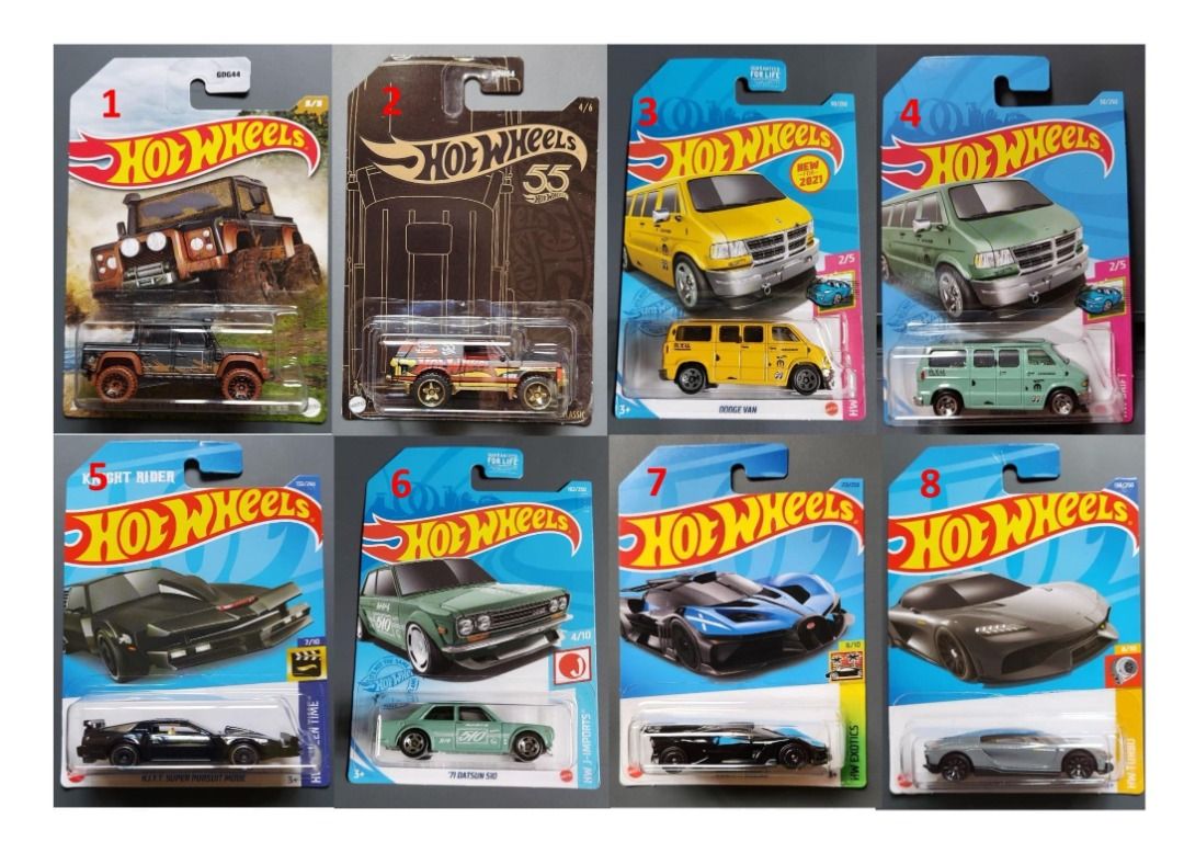 Hot Wheels 15 Land Rover Defender Double Cab 55th Anniversary Range Rover Classic Dodge Van