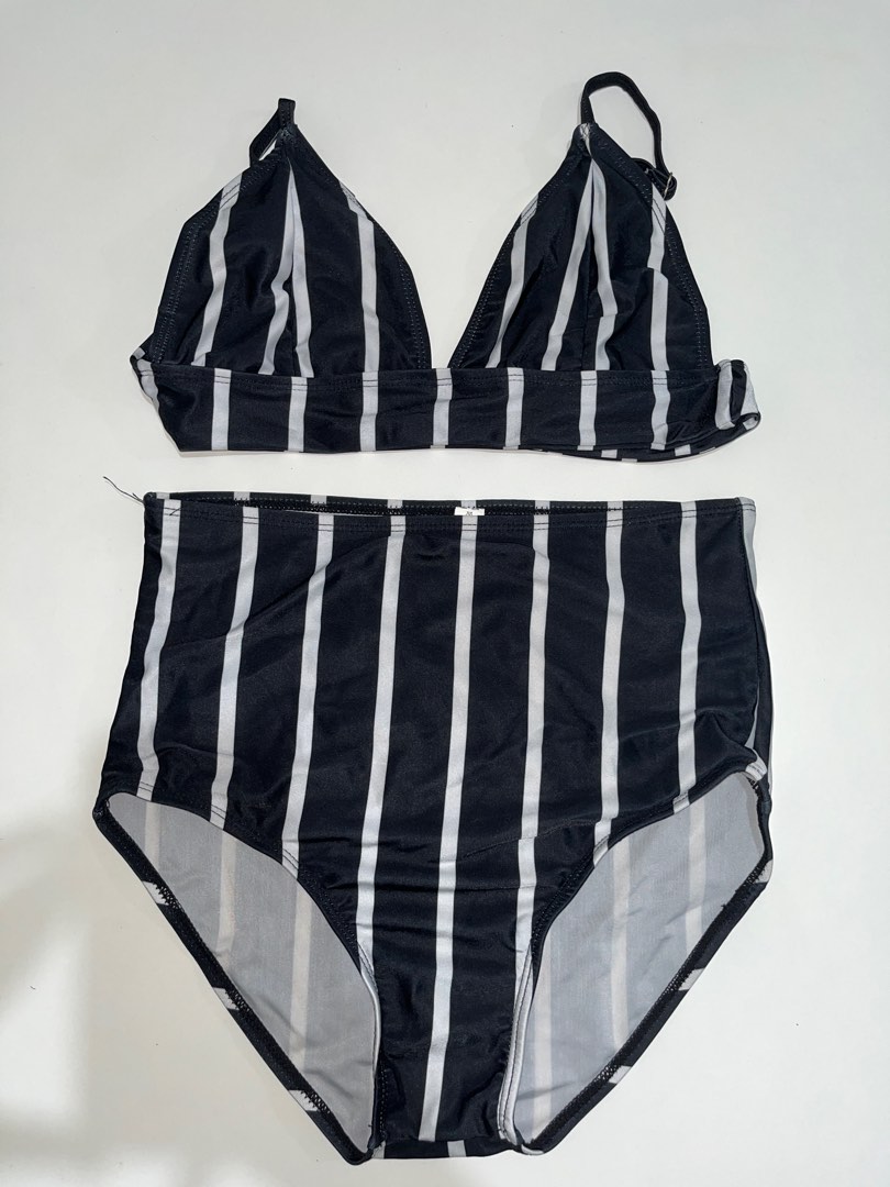 Black White Stripes Bikini Swimsuit Women S Fashion Swimwear