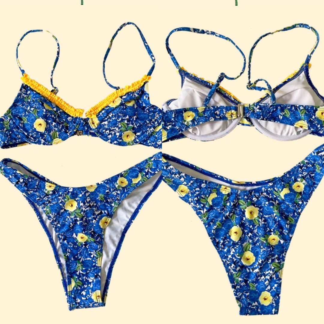 Tanskinned Blue Lemonade Bikini Swimsuit Women S Fashion Swimwear