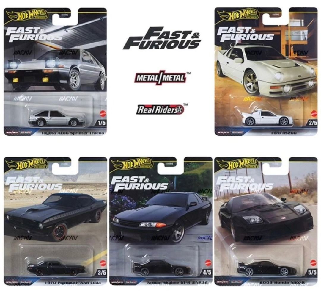 Hot Wheels Premium Fast Furious Set E Honda Nsx Toyota Ae Nissan Skyline Gt R