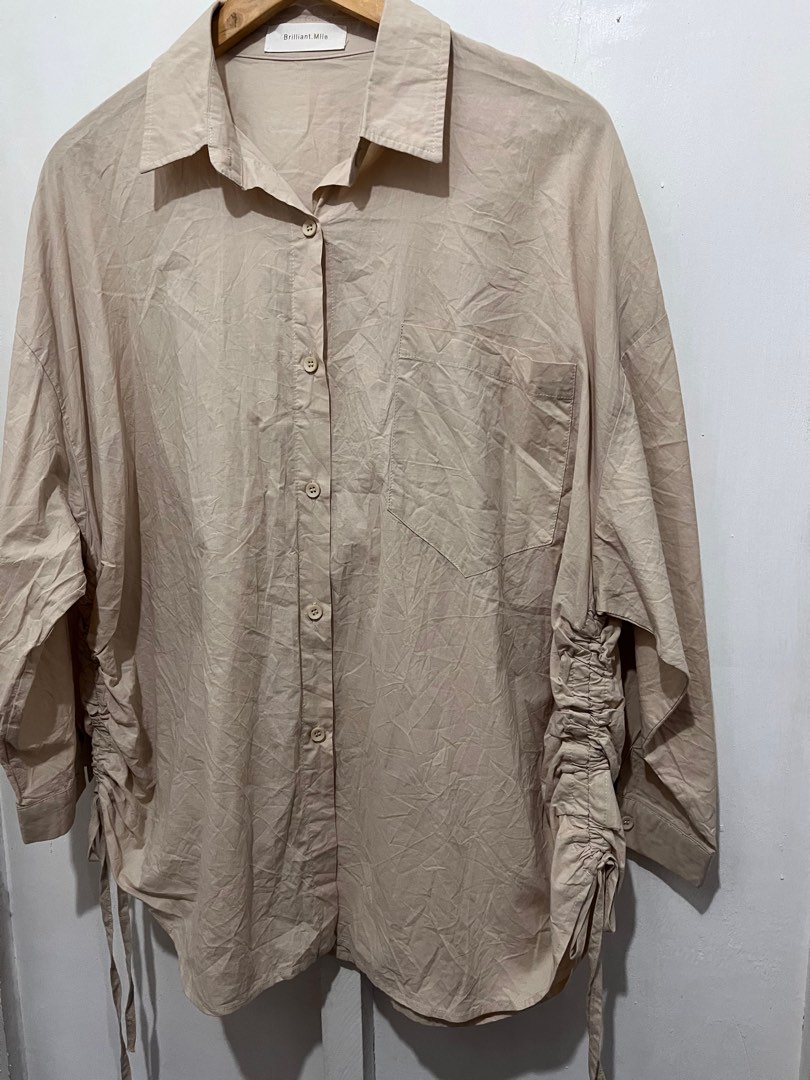 Large Nude Longsleeve Office Women S Fashion Tops Longsleeves On Carousell