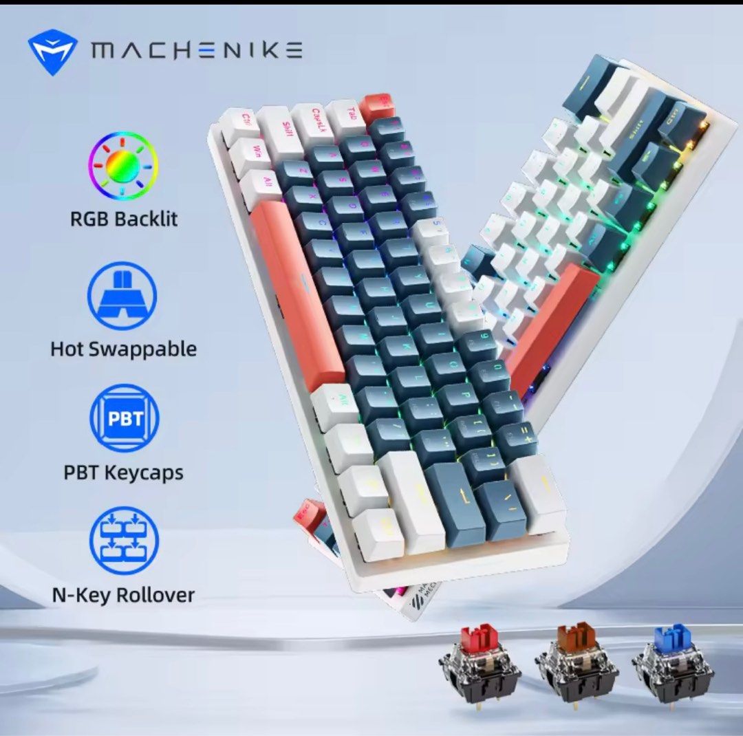 Machenike K B Custom Mechanical Keyboard Keys Wired Keyboard Hot Swappable RGB