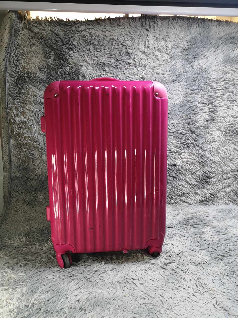 Siffler Hot Pink Hard Shell Spinner Wheeled Luggage Hobbies Toys Travel Luggage On Carousell