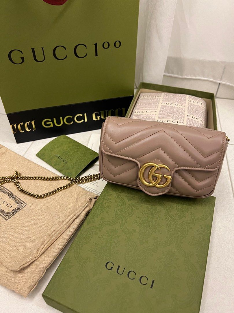 Gucci Marmont Supermini Nude Pink Luxury Bags Wallets On Carousell