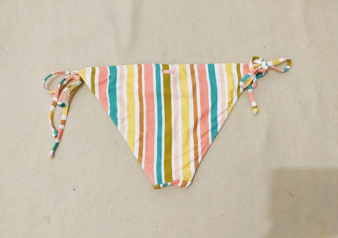 M Roxy Beach Classic Striped Side Tie Bikini Bottom Women S Fashion