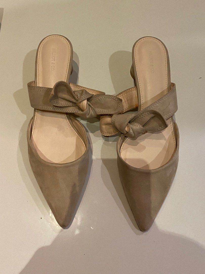 Nude Kitten Heels With Ribbon Women S Fashion Footwear Heels On Carousell