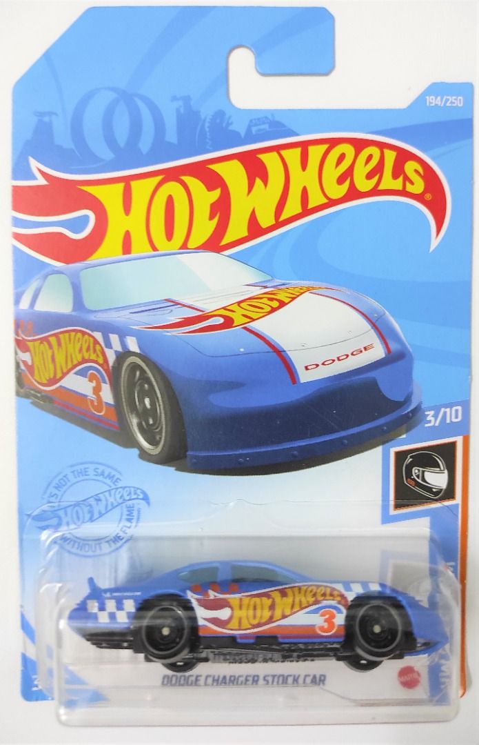 Hot Wheels 194 250 2021 HW Race Team 3 10 Dodge Charger Stock Car Blue MOSC Hobbies Toys