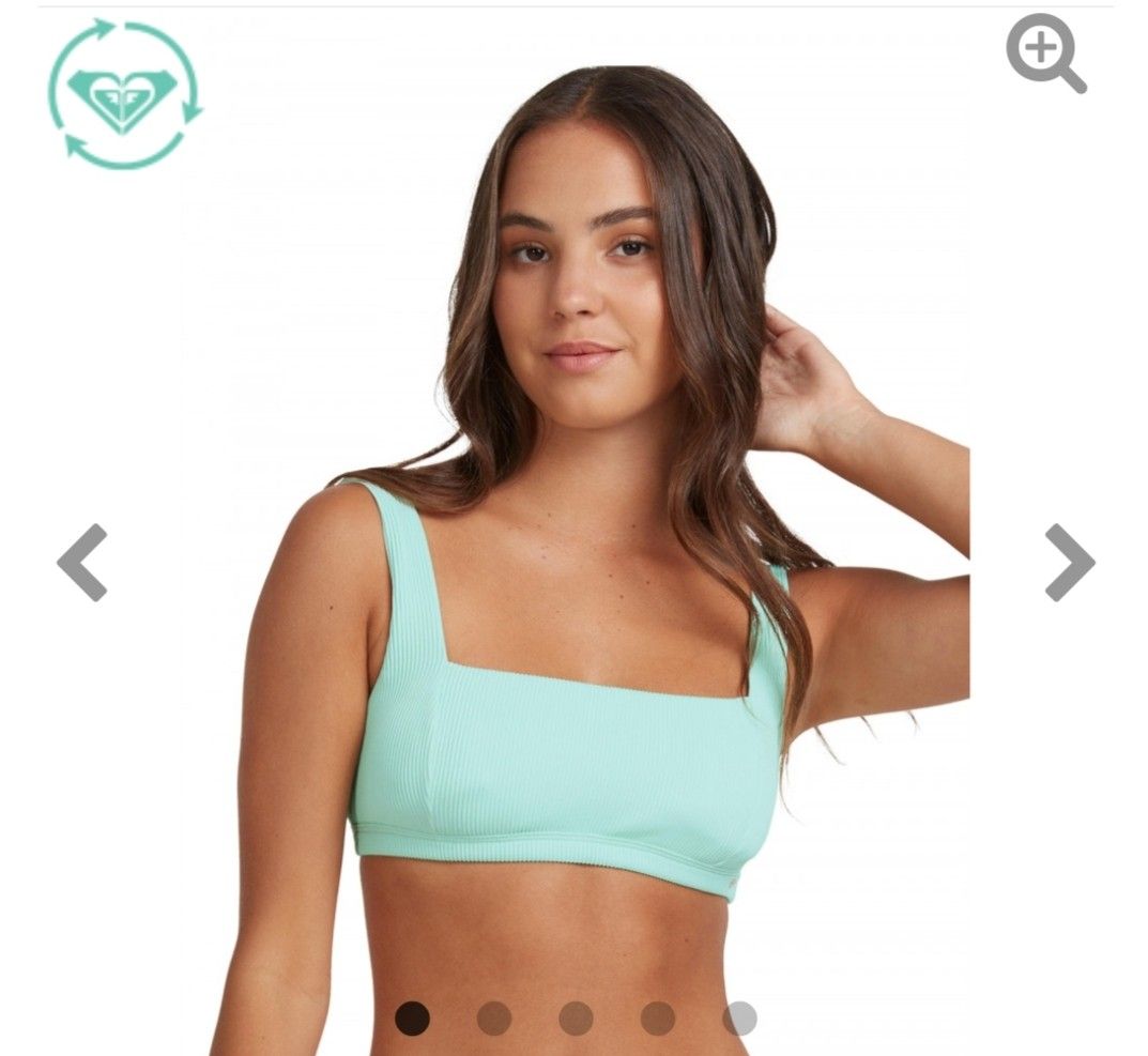 M Roxy Mind Of Freedom Ribbed Knit Bikini Top Swim Top Swimsuit