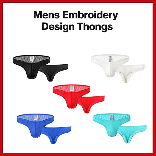 Embroidery Design Men Thong Men Underwear Bikini Men G String Men S Fashion Bottoms New