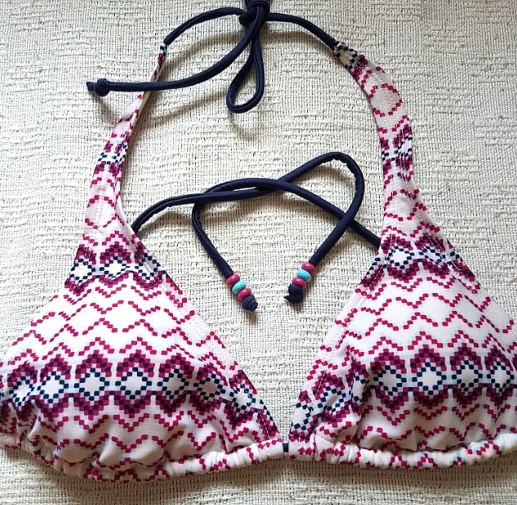 Printed Self Tie String Bikini Top Women S Fashion Swimwear Bikinis Swimsuits On Carousell