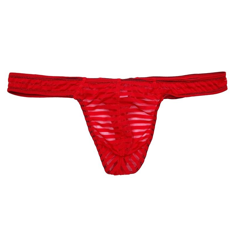 Semi See Thru Stripes Men Thong Men Underwear Bikini Men G String Men S Fashion Bottoms New