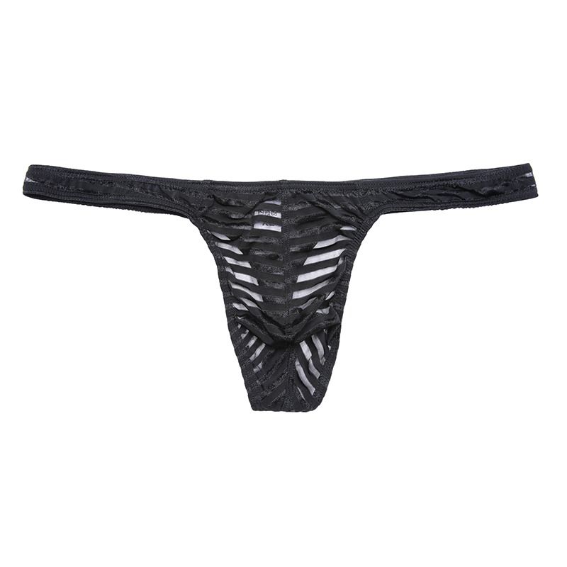 Semi See Thru Stripes Men Thong Men Underwear Bikini Men G String Men S Fashion Bottoms New