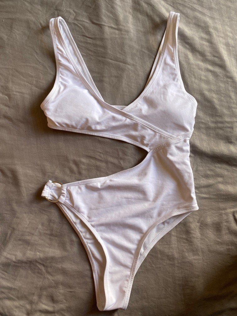 White Cut Out One Piece Bikini Women S Fashion Swimwear Bikinis Swimsuits On Carousell